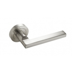 2 door handles set aluminum round rosette 50 mm satin nickel finish ma atlas